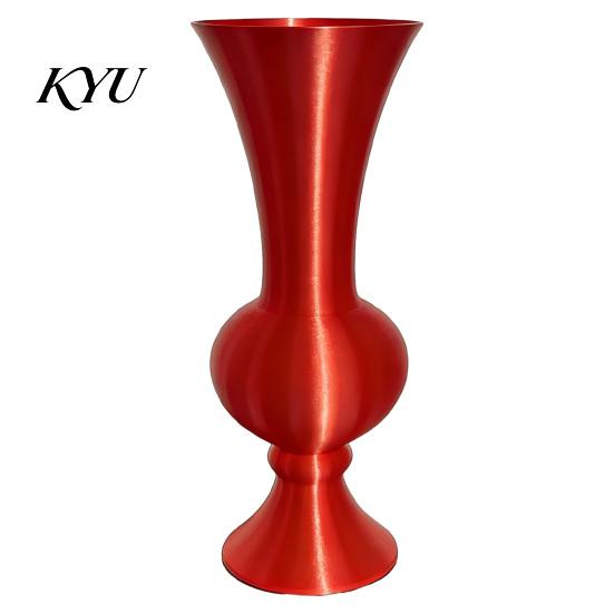 Stylish Balcony Decor Retro Curved Decorative Flower Vase, 3D Printed Flared Neck Plant Pots for Windowsill Minimalist Tabletop Floral Container