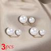3/6Pcs Double Pearl Brooch Pins Anti-fade Exquisite Elegant Brooches for Women Sweater Cardigan Clip Coat Summer Dress Jewelry