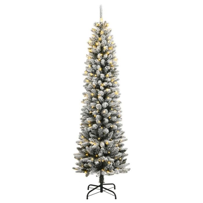 VidaXL Artificial Christmas Tree 300 LEDs and Flocked Snow 210 Cm, Christmas Tree, Realistic Christmas Tree, Christmas Ornament, 3315771