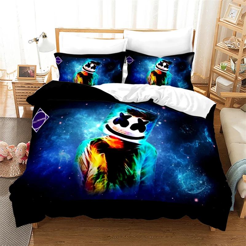 Popular DJ Marshmello 3d Bedding Set Duvet Cover Set Pillowcase Bedclothes Twin Full Queen King Size Bed Linen Set Home Textiles