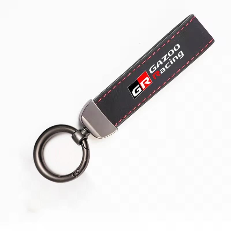 Suede Leather Car Key Rings Chains For Toyota GR Sport Corolla Yaris Aygo Prius RAV4 Crown CHR Camry Auris Keychain Accessories