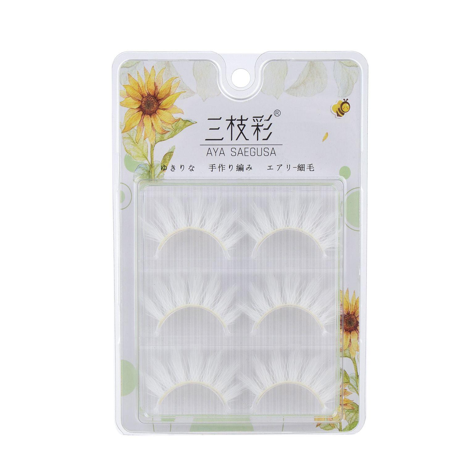 

Eye Makeup Tools Wispy Reusable Natural White Lashes False Lashes Fluffy Cosplay False Eyelashes Style 1 (3 Pairs )