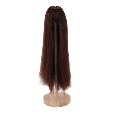 14 Puppenperücke für 7 bis 8 Zoll Puppe DIY Simulierte Kopfhaut Hochtemperaturseide Kugelgelenkpuppenperücke Lang