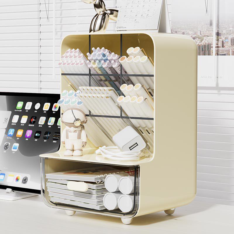 Angled Pen Holder Desk Organizer - Large Capacity