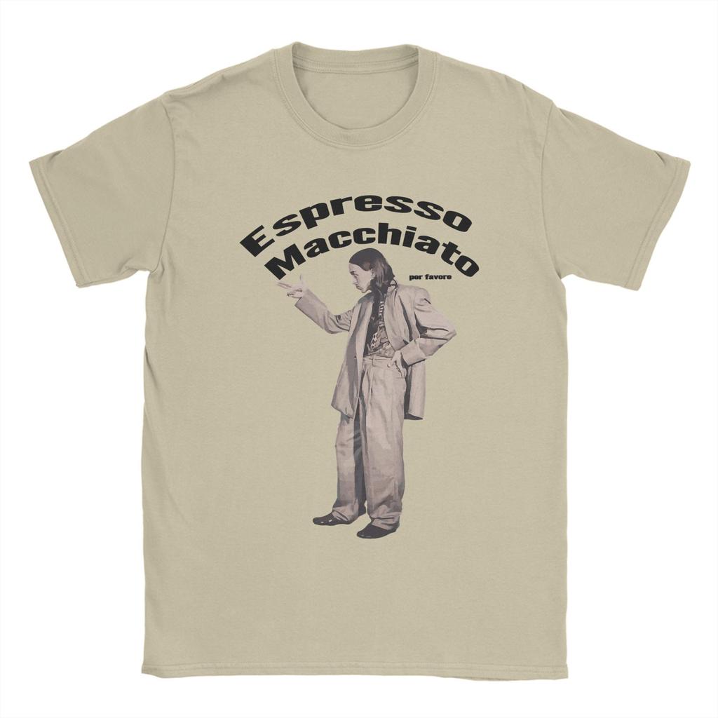 Classic Sillhouette Tommy Cash Espresso Eurovisions 2025 T Shirt for Men Hipster T-Shirt Crew Neck  Tees Short Sleeve Clothing
