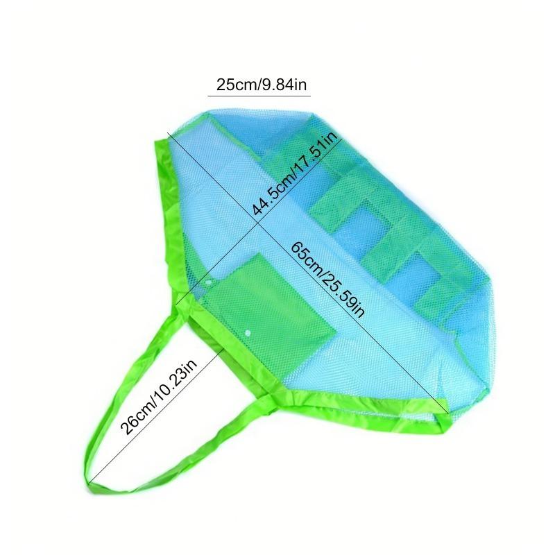 1pc Multicolor Large Mesh Beach Bag, Sand-Away Portable Tote With Convenient Hanging Hole, Breathable  Foldable Storage For Toys