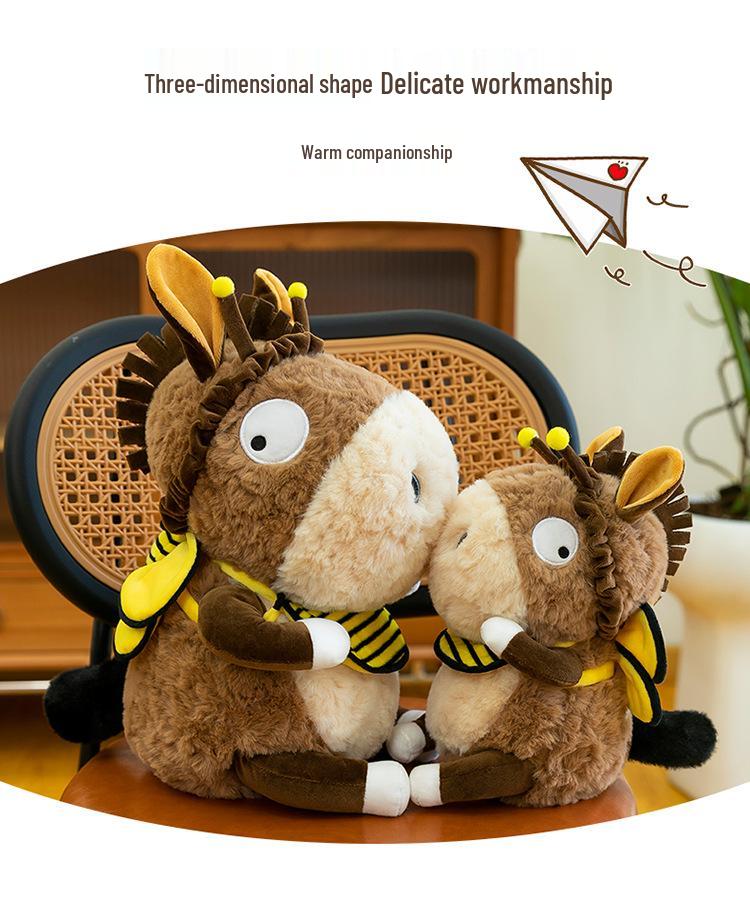 Creative Bee Donkey Plush Toy - Children's Companion Pillow