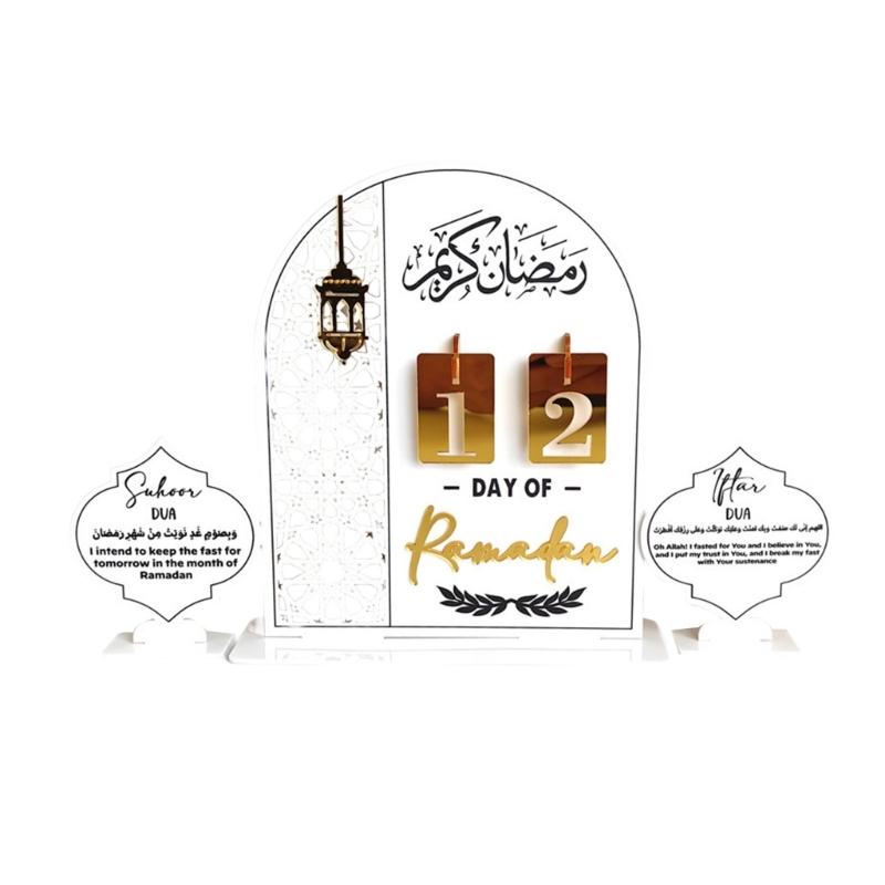 Festival Countdown Display Decoration Unique Eid Table Centerpieces Acrylic Texture Perfect for Eid Party Celebration