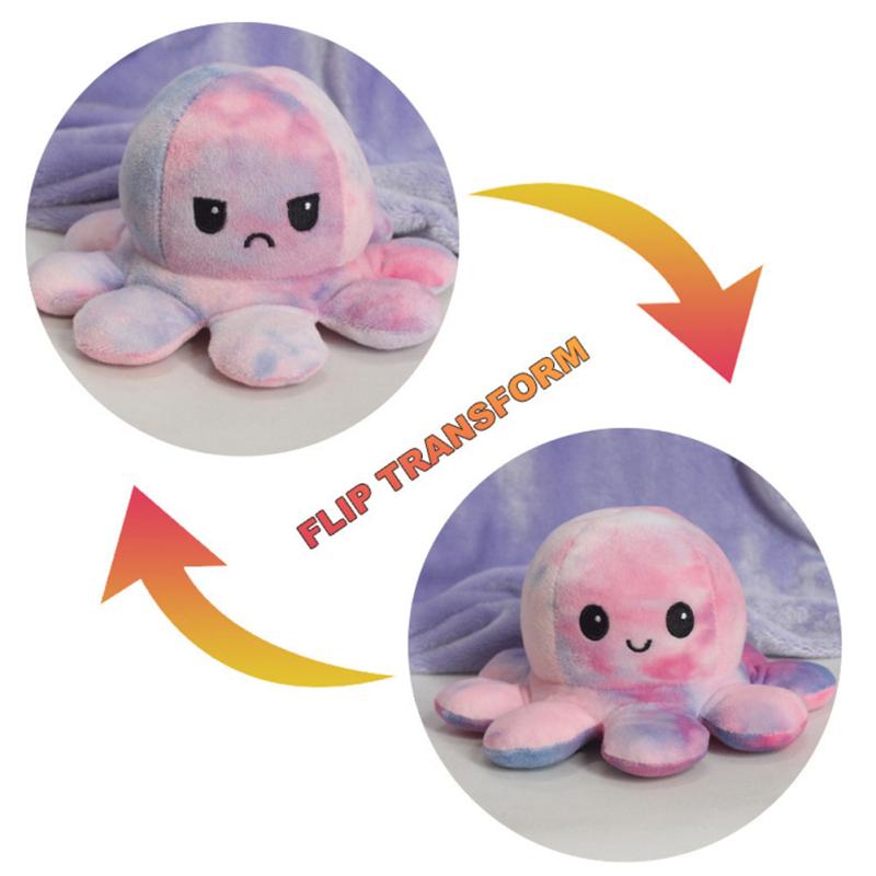 New! Octopus Plush Doll Toy Soft Stuffed Animal Cute Cartoon Reversible Flip Octopus Doll For Children