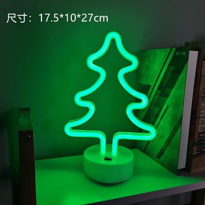 Dairesel Tabanlı Neon Işıklı Noel Günü Yatak Odası Dekorasyonu