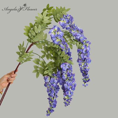Wisteria Flower Wall Hang, Floral String Plants, Rattan Wedding Backdrop Arrangement, Home Ceiling Decor Vine, 3 Branches
