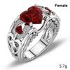 New Creative Ring Princess Heart Ruby Ring Jewelry, Multi-color Optional