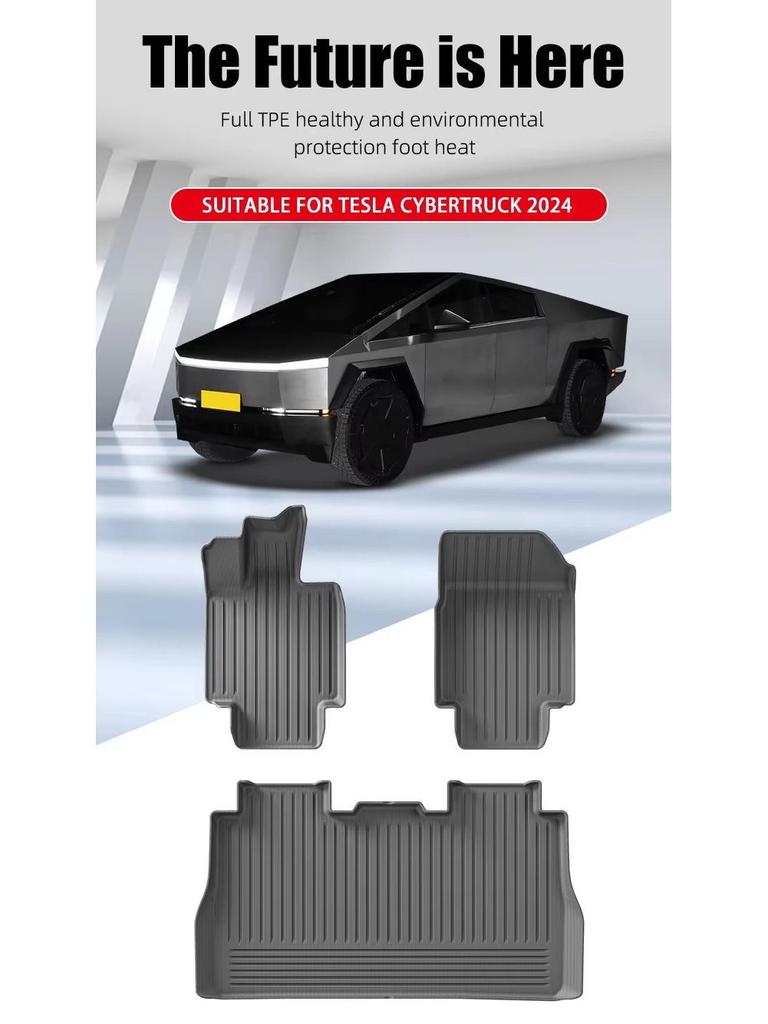 2024 TESLA Cybertruck 3D TPE Floor & Rear Trunk Mat