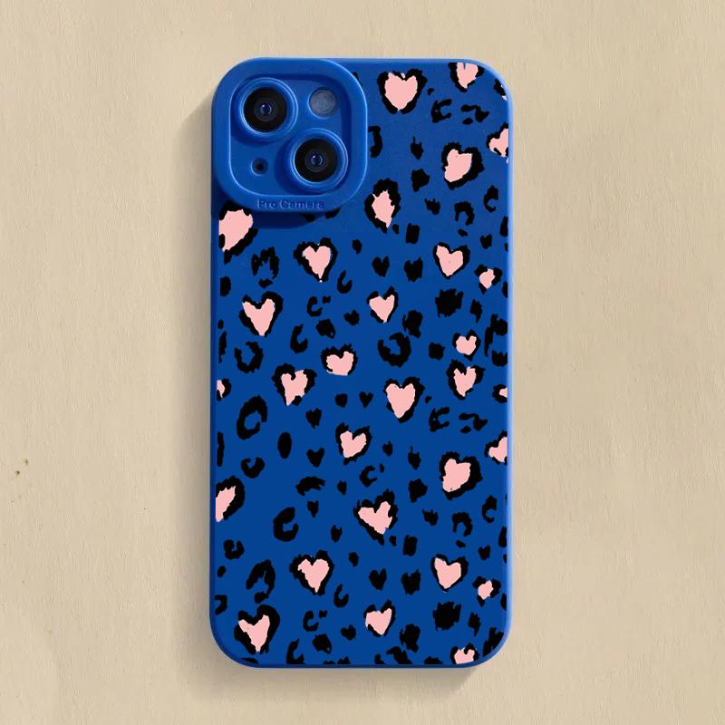 Leopard Print Flowers Phone Case For iPhone 16 15 Pro Max 14 Pro 13 12 11 16E 7 8 Pus XR XS X SE2 Shockproof Silicone Soft Cover