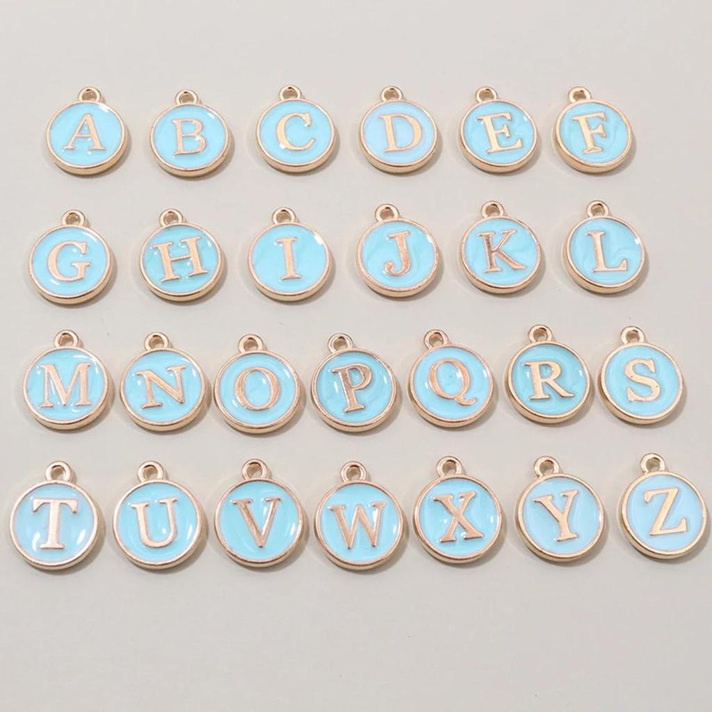 26-Piece A-Z Oil Drip Letter Charms for DIY Jewelry Accessories - Bracelets & Necklaces