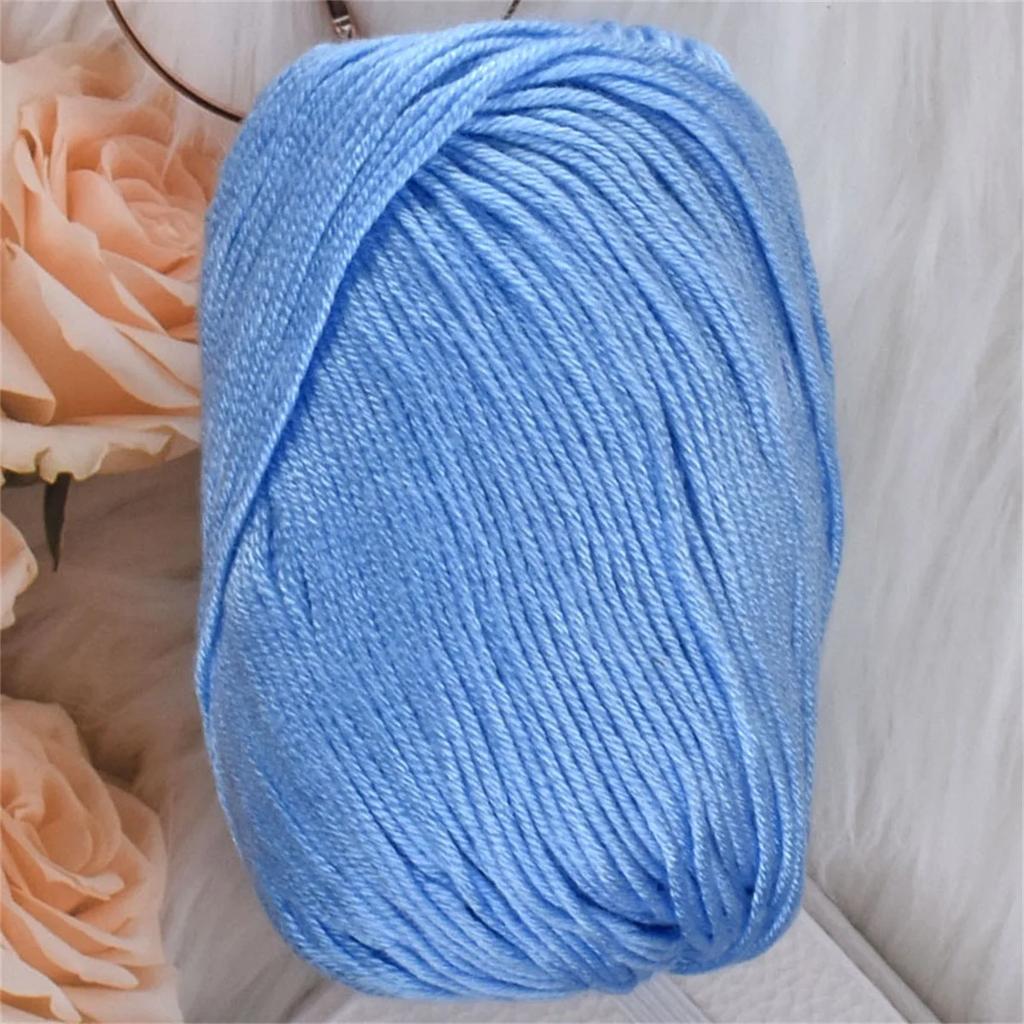 50g Silk Protein Villus Yarn Soft Worsted Hand Knitting Thread 60%Silk Protein 30%Wool 10%Cashmere Skin Friendly Yarn 110m/120yd