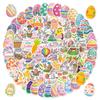 50/100PCS Multicolor Cartoon Rabbit Stickers Vinyl Holographic Glisten Easter Egg Decals Waterproof Self-adhesive