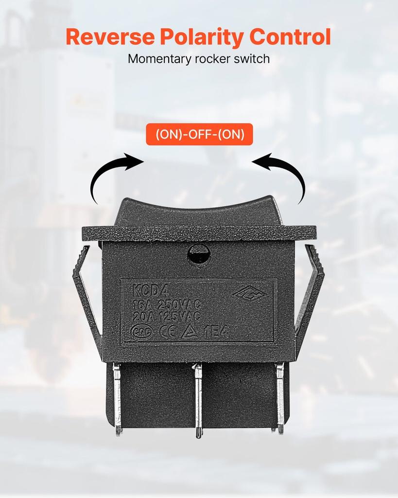 Rocker Switch, 6 Pin Momentary DPDT Rocker Switch, 3-Position (ON)-Off-(ON) Polarity Reversing Switch AC 250V/16A 125V/ 20A for Auto Car Boat