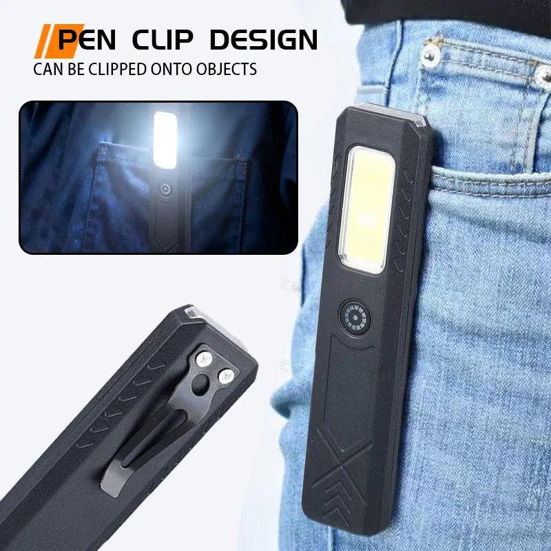 Outdoor LED Flashlight 550LM Portable Mini Torch Type C Rechargeable Light Pocket Lantern Flood Work Lights with 6 Modes
