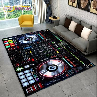3D DJ Music Screen Koberec pro oblast klávesnice,Koberec pro obývací pokoj Ložnice Pohovka Rohožka Rohožka Předsíň Dekorace,Sportovní jóga Protiskluzová podlahová rohož
