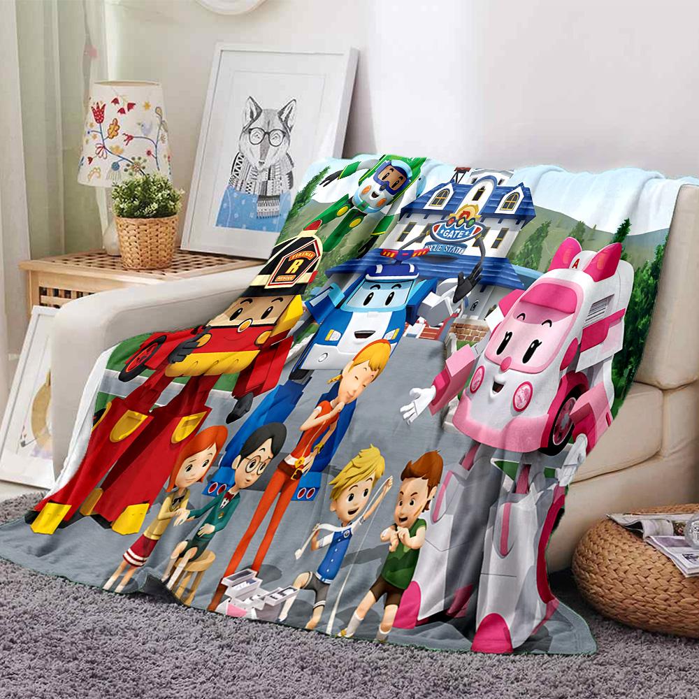 1pc Robots Vehicles flannel Blanket for Super Soft Cute Comfort Blanket for Travel Bedding Couch Sofa Blanket Y73060