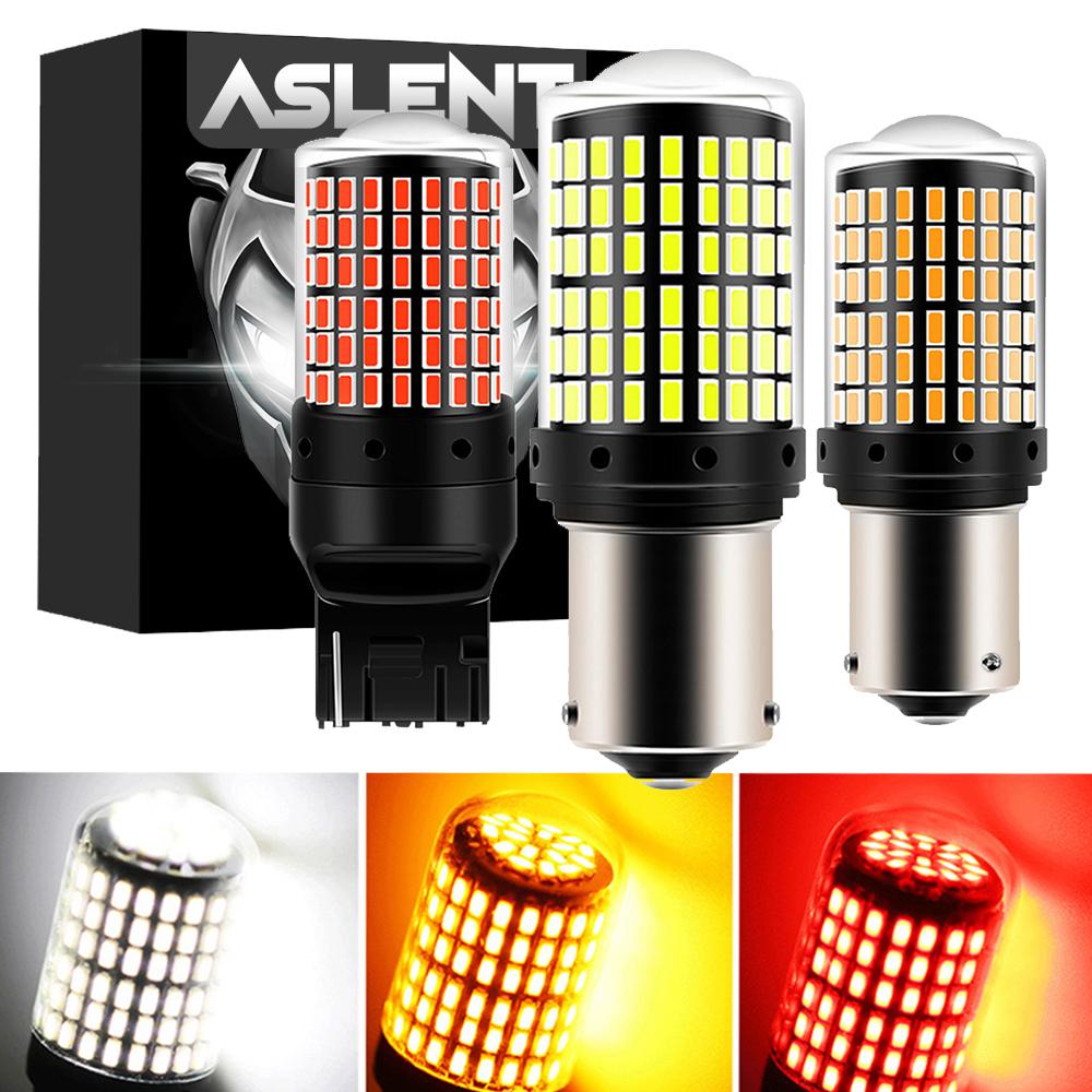 2pcs 1156 BA15S P21W BAU15S PY21W T20 7440 W21W 3157 1157 P21/5W 7443 W21/5W LED Bulbs 144smd Led Lamp For Turn Signal Light 12V License Plate Lights
