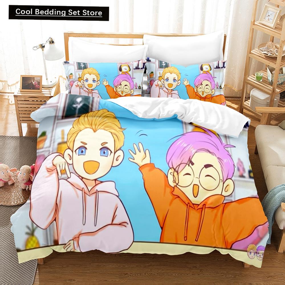 3D Print Anime  Lankybox 2/3PCS Bedding Sets Duvet Cover Set With Pillowcase Twin Full Queen King Bedclothes Bed Home Textiles