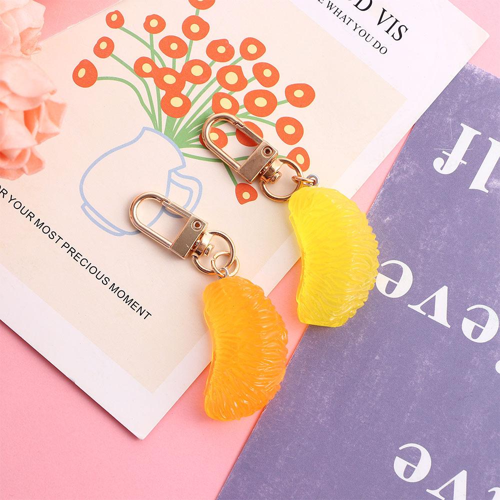 Petal Handbag Pendant Car Decoration Bag Pendant Orange Keychain Key Chain Keyring Simulation Fruit