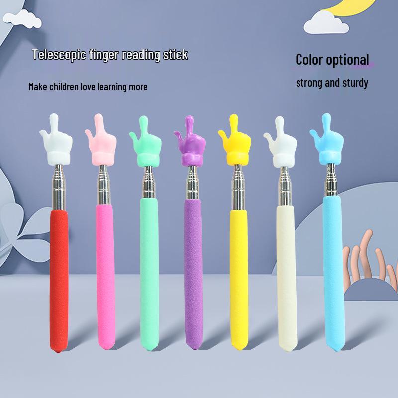 Retractable Finger-Shaped Teaching Stick - Children s Pointer Pen Baton синий