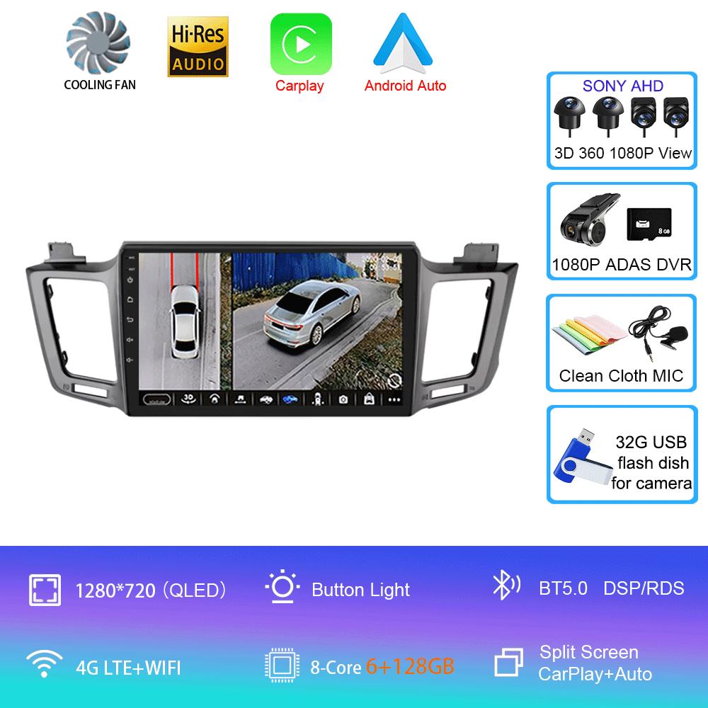 Android 14 For Toyota RAV4 RAV 4 2012-2018 Car Radio Multimedia Video Player Year QLED DSP GPS SIM 4G Navigation Audio 2din