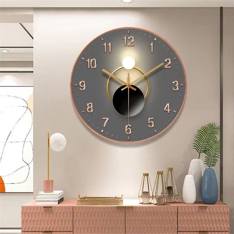 Nordic Modern Quartz Wall Clock – Creative, Punch-Free Design for Living Room Decor