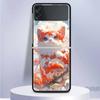 Cartoon Cute Cat Fish Aesthetic For Samsung Galaxy Z Flip 5 4 3 5G Phone Case Black Hard Cover ZFlip 5 4 3 Luxury Shockproof Bum