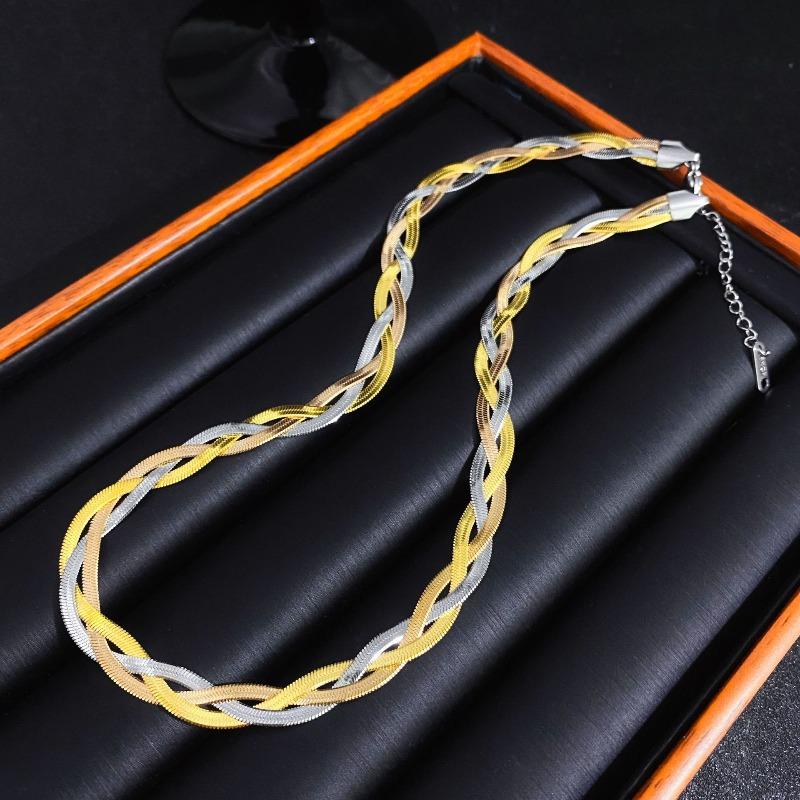Meier Spicy girl three-color braided necklace and bracelet set - crisscross unique necklace accessories