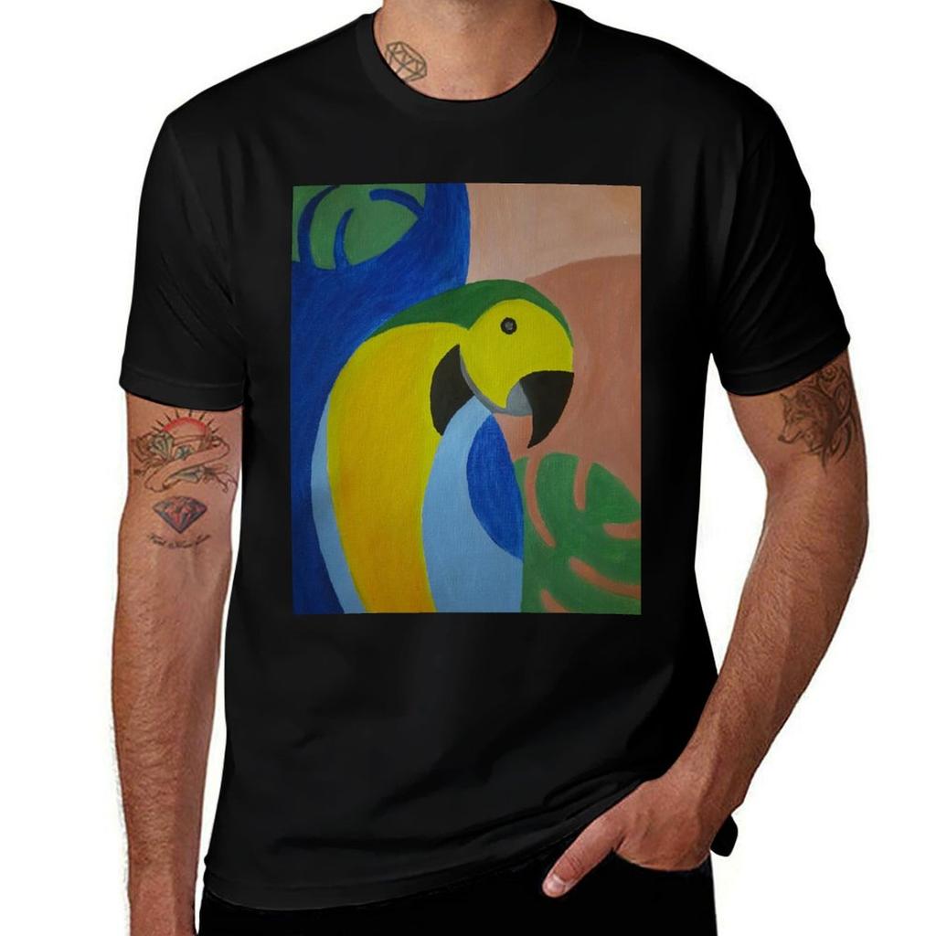 Greeny Macaw Parrot Tshirt Anime T Shirts For Unisex T Shirt Unisex Plain Tshirt