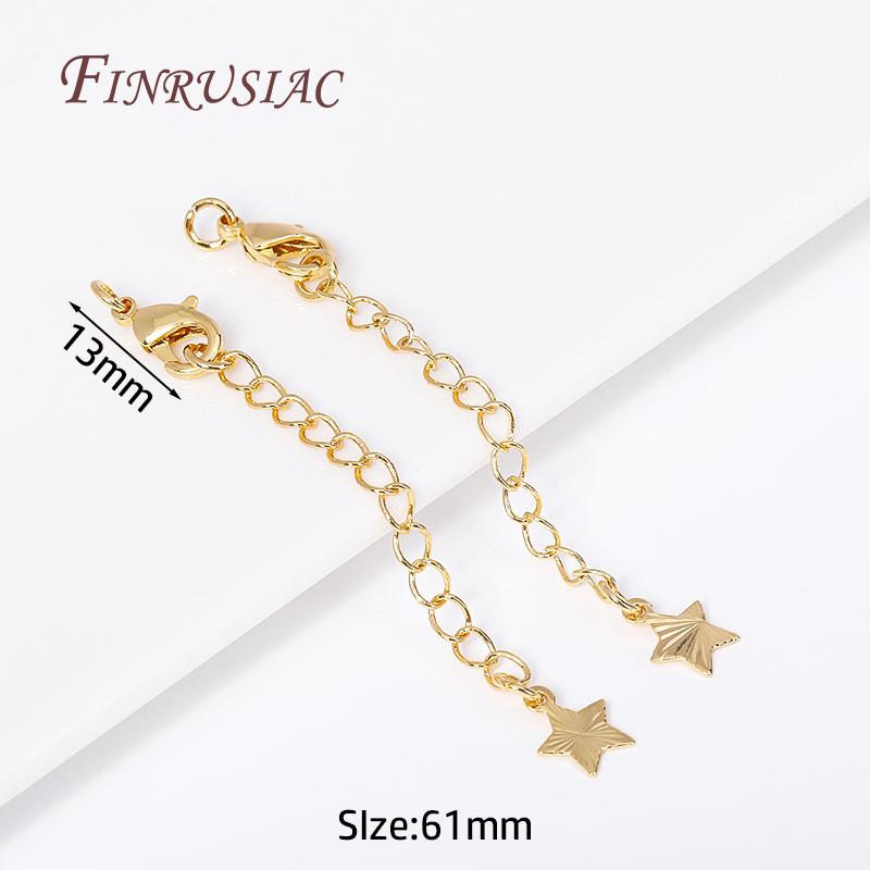 18K Gold Plated Extension Chains with Lobster Clasps Connector For Jewelry Necklace Extender,DIY Bracelets Making Accessories