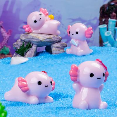 24 Stück Mini Rosa Salamander Figur Cartoon Salamander Harz Statue Miniatur Tier Ornament DIY Puppenhaus Auto Armaturenbrett Desktop Dekoration
