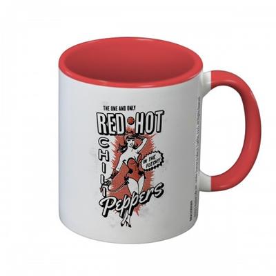 Taza de cerámica a dos tonos con cómic de Red Hot Chili Peppers en el interior