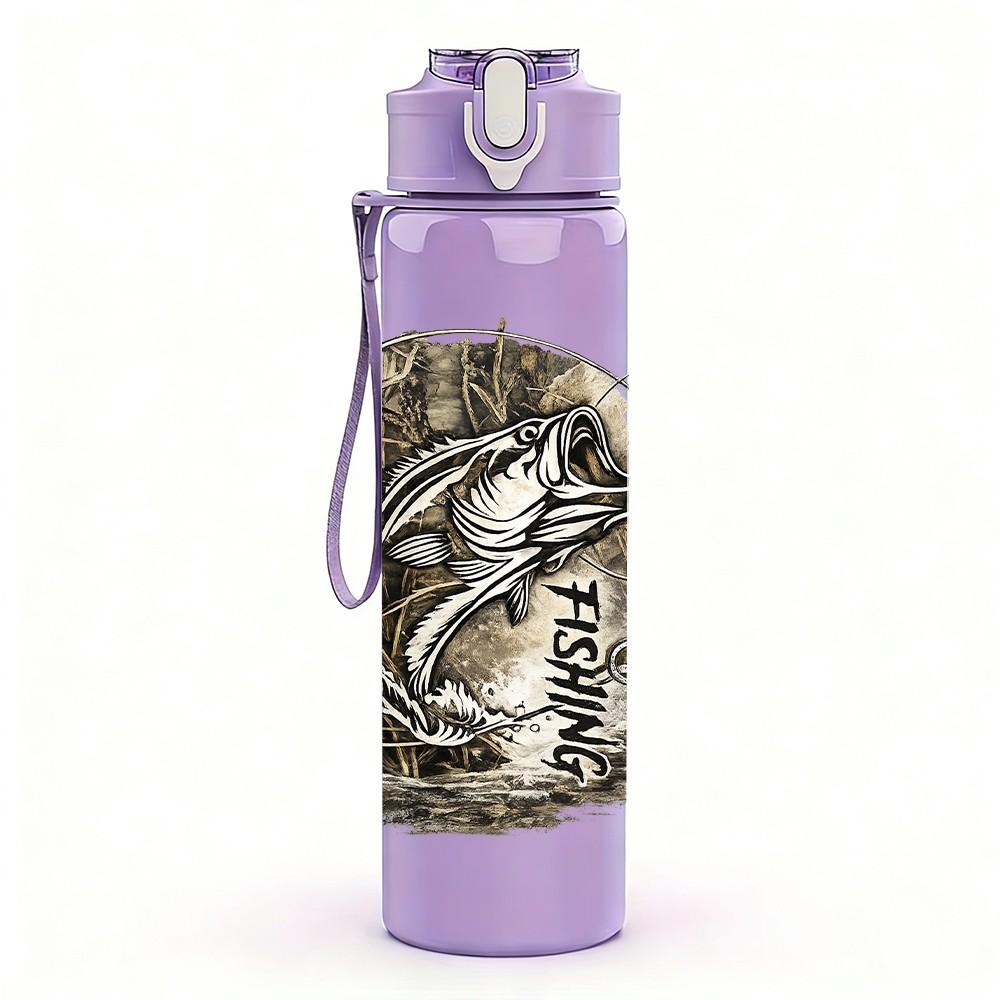 1PC Wild Tiger Close Up Animal Print 750ml Color Plastic Sports Water Bottle Leakproof Flip Straw Lid Suitable for Sports Office Home Use