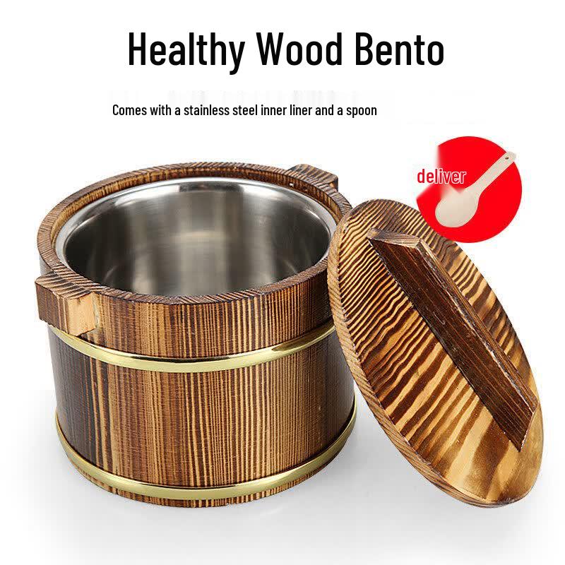 Ding Le Commercial Insulated Wooden Rice Barrel