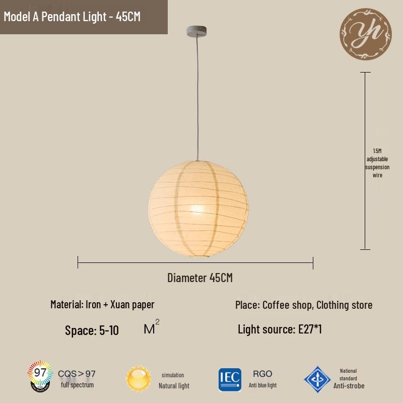Isamu Noguchi Nordic Minimalist Washi Paper Pendant Lamp