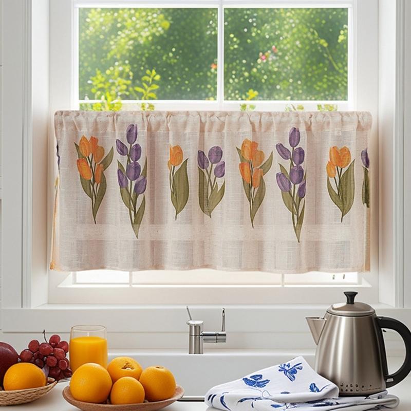 Dustproof Linen Door Curtain Natural Fiber Privacy Screen Adjustable Size for Apartments Studios Home Decoration