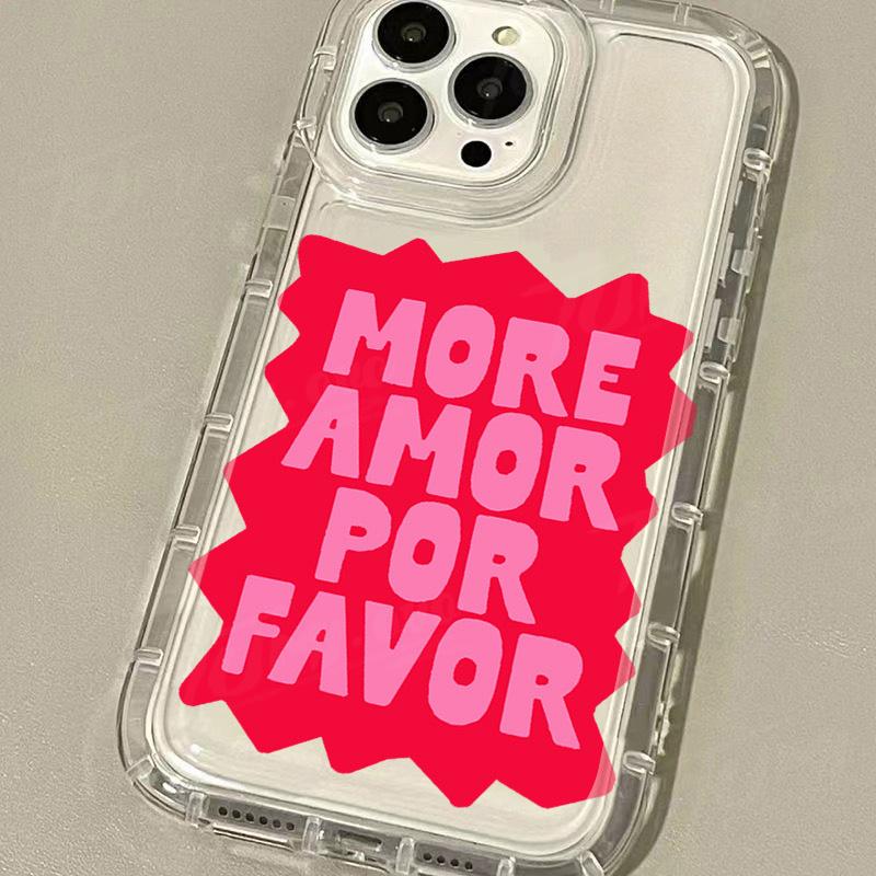 Colorful More Amor Por Favor Case For iPhone 16 15 14 13 12 11 Pro Max XS X XR 8 7 Plus SE 2020 Shockproof Clear Silicone Cover