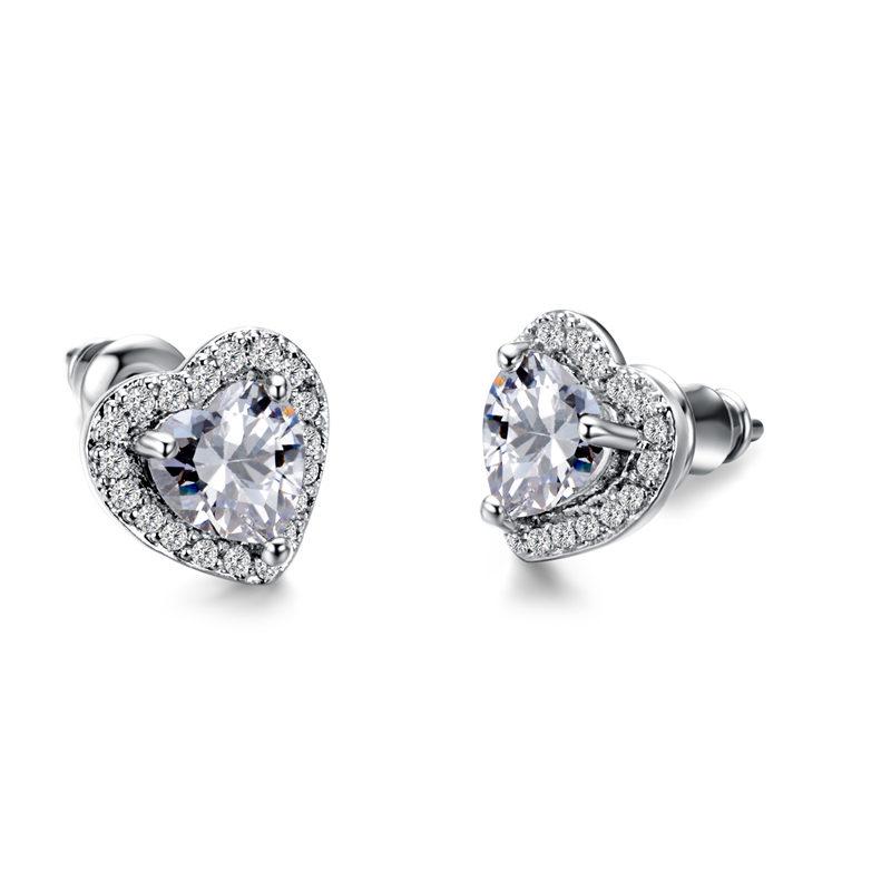 Orecchini A Cuore In Argento Sterling 925 Bijoux Blu - Eleganti E Ipoallergenici, Regalo Per Lei