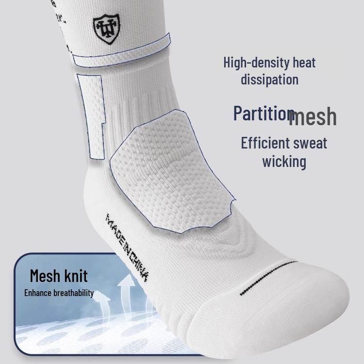 Elite Men's Long Tube Basketball Socks - Sweat-Absorbent, Odor-Resistant, for Running and Hiking In Spring & Autumn.