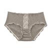 Plus Size Women's Bow-checked Wooden Ear Side Skin Friendly Cotton Crotch Waist Panties