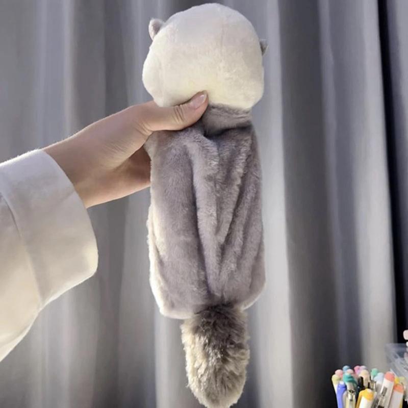 Pliušinis Sea Otter pieštukų dėklas Nešiojamas rašiklio žymeklio laikiklis mokykliniai reikmenys Animacinių filmų minkštas pieštuko maišelis Rašiklio maišelis makiažo maišelis