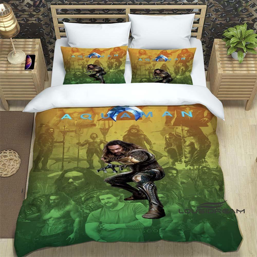 The *Aquaman* fantasy movie duvet cover and pillowcase bedding set is the perfect choice for decorating boys' and girls' bedroom