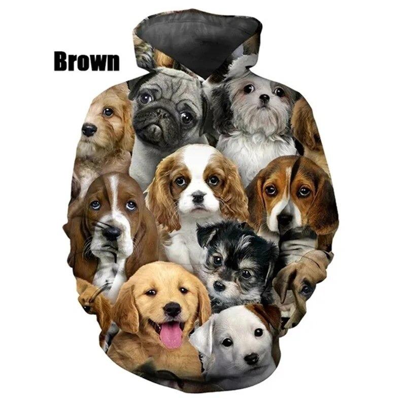 New Fashion Hot Sale 3D Cute Dog Pattern Hoodie Sweatshirts Men Women Tops Casual Long Sleeve Pullover Print Streetwear Hoodies