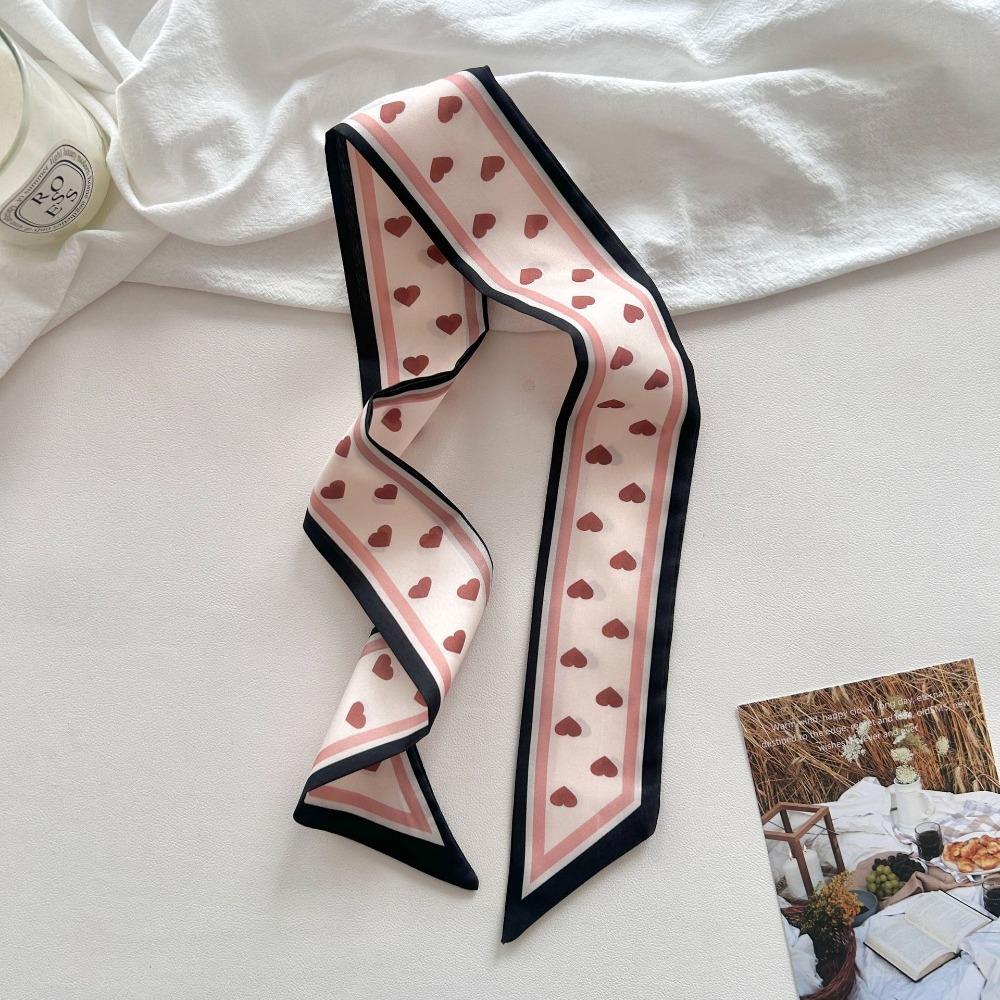 Skinny Silk Decorative Ribbon Printing Silk Scarf Lady Tie Small Scarf  Headband Style 4
