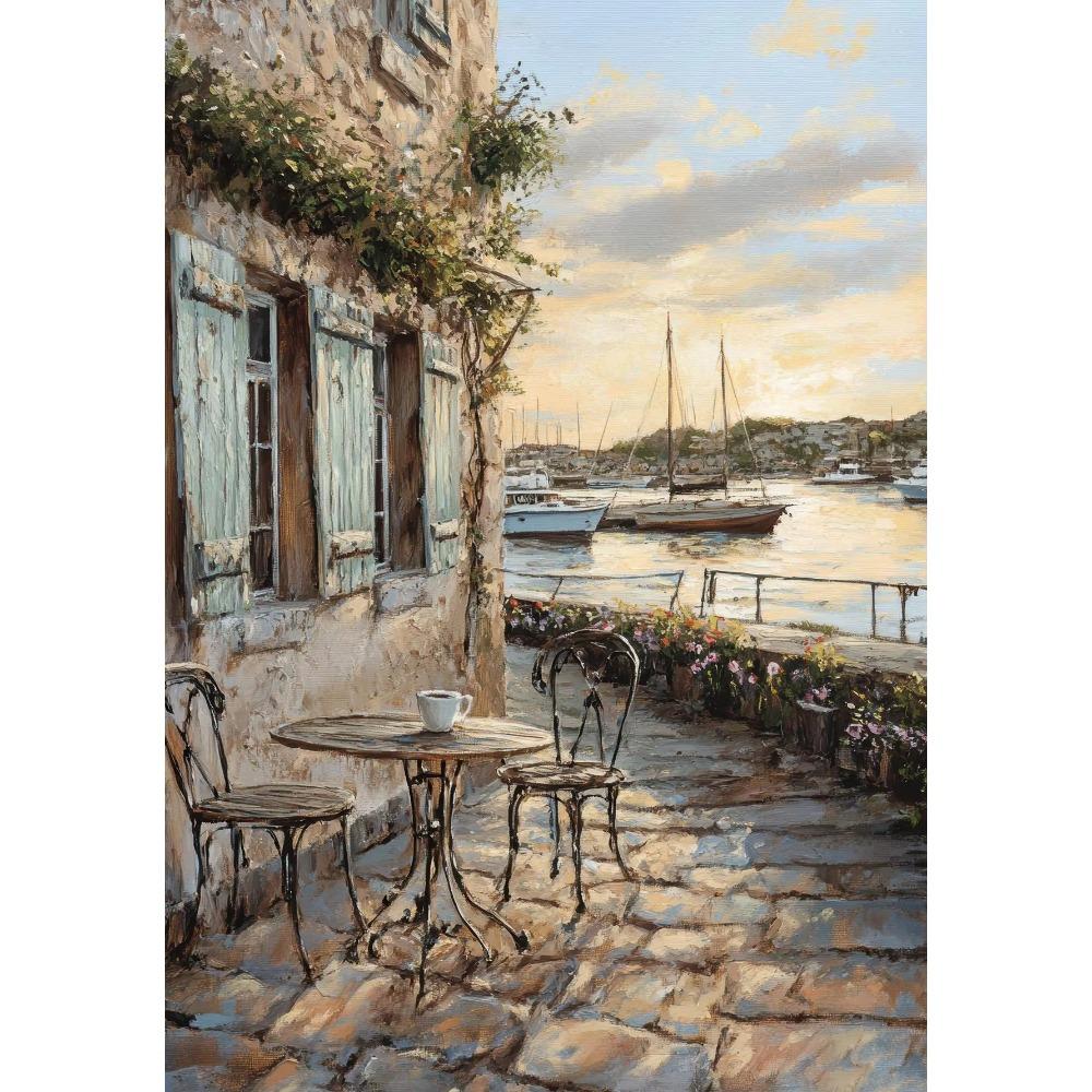 Vintage Amsterdam Country Road Rustic Lavender Fields Flower Poster Beach Landscape Canvas Painting Print Wall Art Room